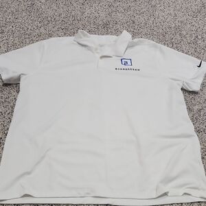 Nike White Polo Shirt with Blue Logo